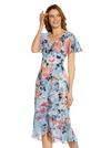 Adrianna Papell Floral Faux Wrap Ruffle Dress thumbnail 4