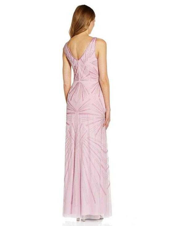 Adrianna Papell Beaded Wrap Mermaid Gown 3