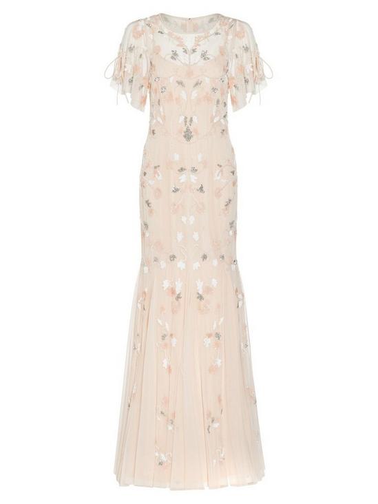 Adrianna Papell Beaded Flutter Sleeve Gown 5