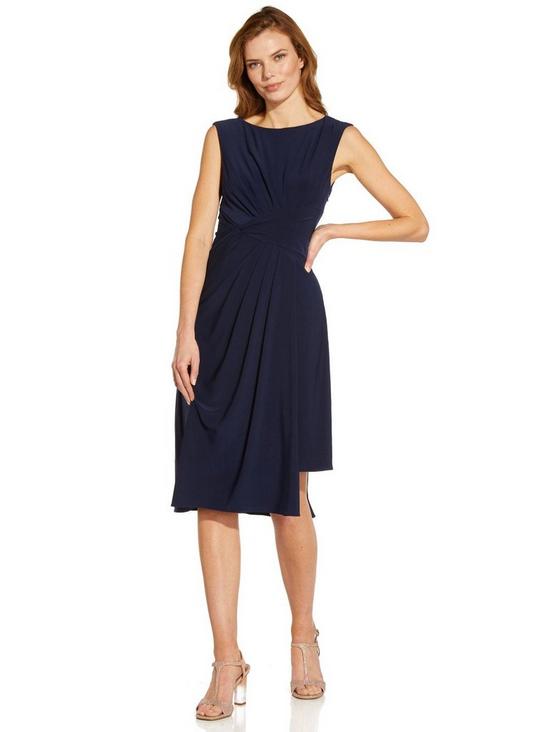 Adrianna Papell Asymmetric Draped Jersey Dress 1