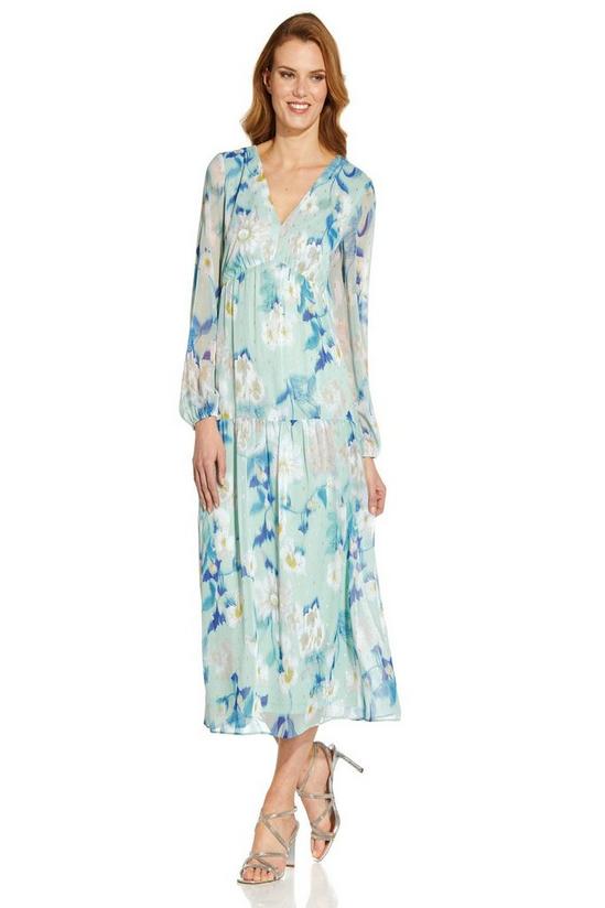 Adrianna Papell Floral Chiffon Tiered Dress 4