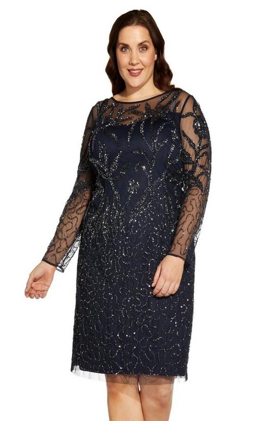 Adrianna Papell Plus Beaded Cocktail Dress 1