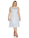Adrianna Papell Plus Embroidered Cocktail Dress thumbnail 1