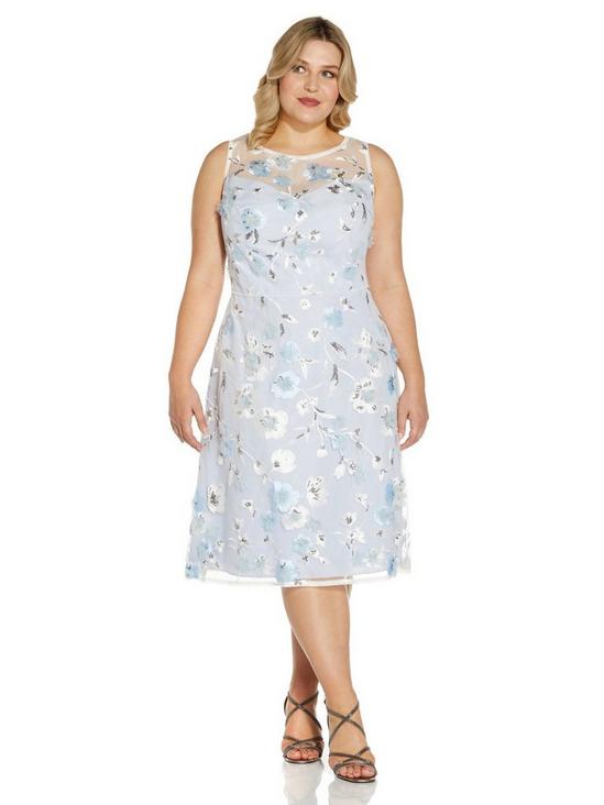 Adrianna Papell Plus Embroidered Cocktail Dress 1