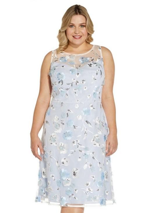 Adrianna Papell Plus Embroidered Cocktail Dress 4