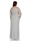 Adrianna Papell Plus Beaded Mesh Covered Gown thumbnail 3