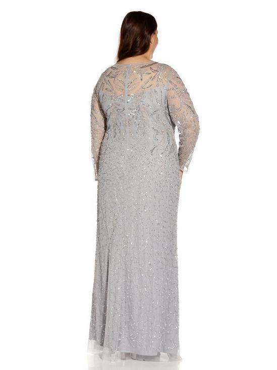 Adrianna Papell Plus Beaded Mesh Covered Gown 3