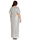Adrianna Papell Plus Wave Sequin Draped Gown thumbnail 3