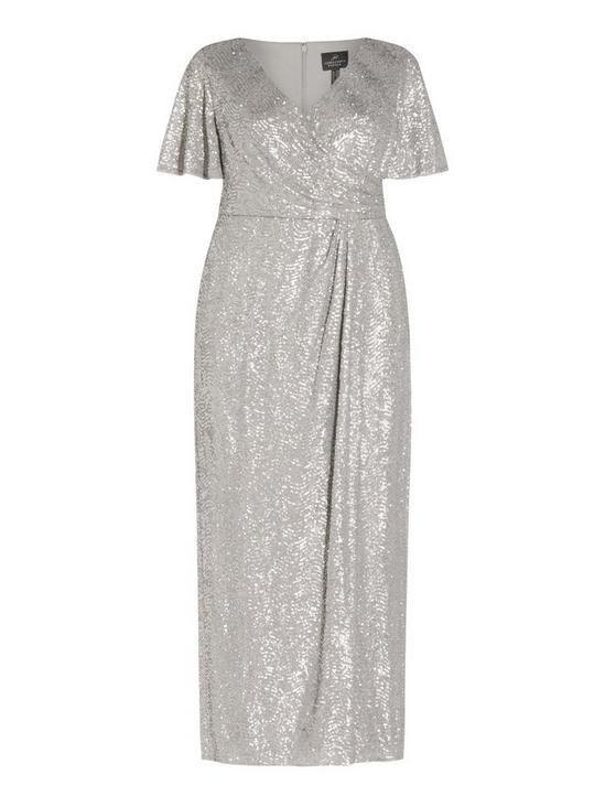 Adrianna Papell Plus Wave Sequin Draped Gown 5