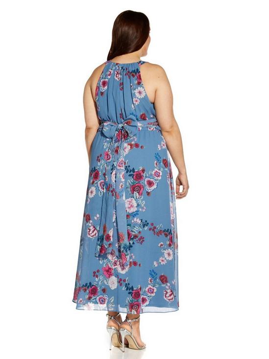 Adrianna Papell Plus Floral Ankle Length Dress 3