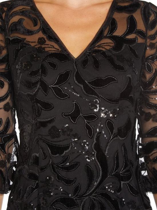 Adrianna Papell Velvet Embroidery Sheath Dress 2