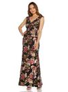 Adrianna Papell Foiled Crepe Draped Gown thumbnail 1