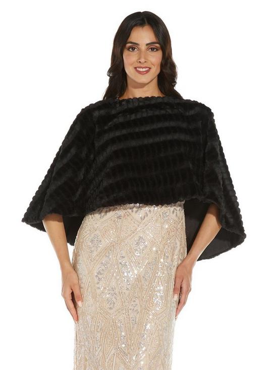 Adrianna Papell Faux Fur Coverup Cape 4