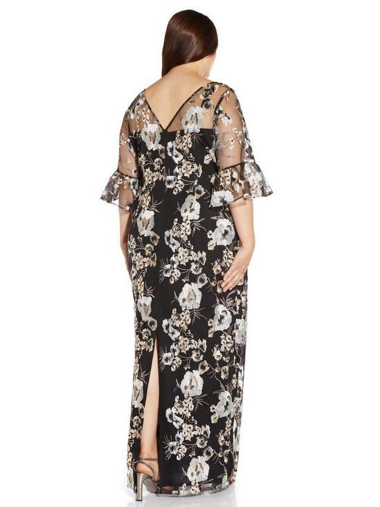 Adrianna Papell Plus Embroidered Column Gown 3