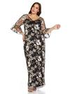 Adrianna Papell Plus Embroidered Column Gown thumbnail 4