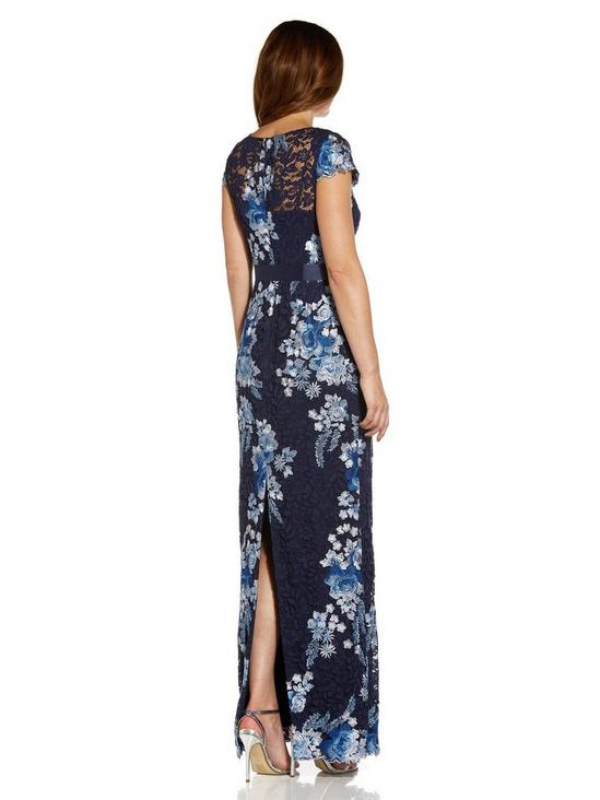 Adrianna Papell Embroidered Lace Gown 3