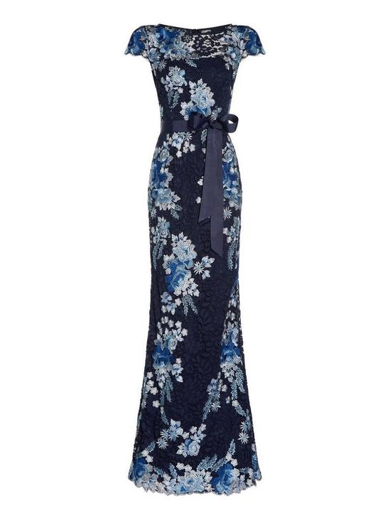 Adrianna Papell Embroidered Lace Gown 5