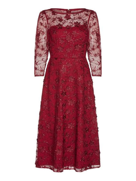 Adrianna Papell Sequin Embroidery Flared Midi 5