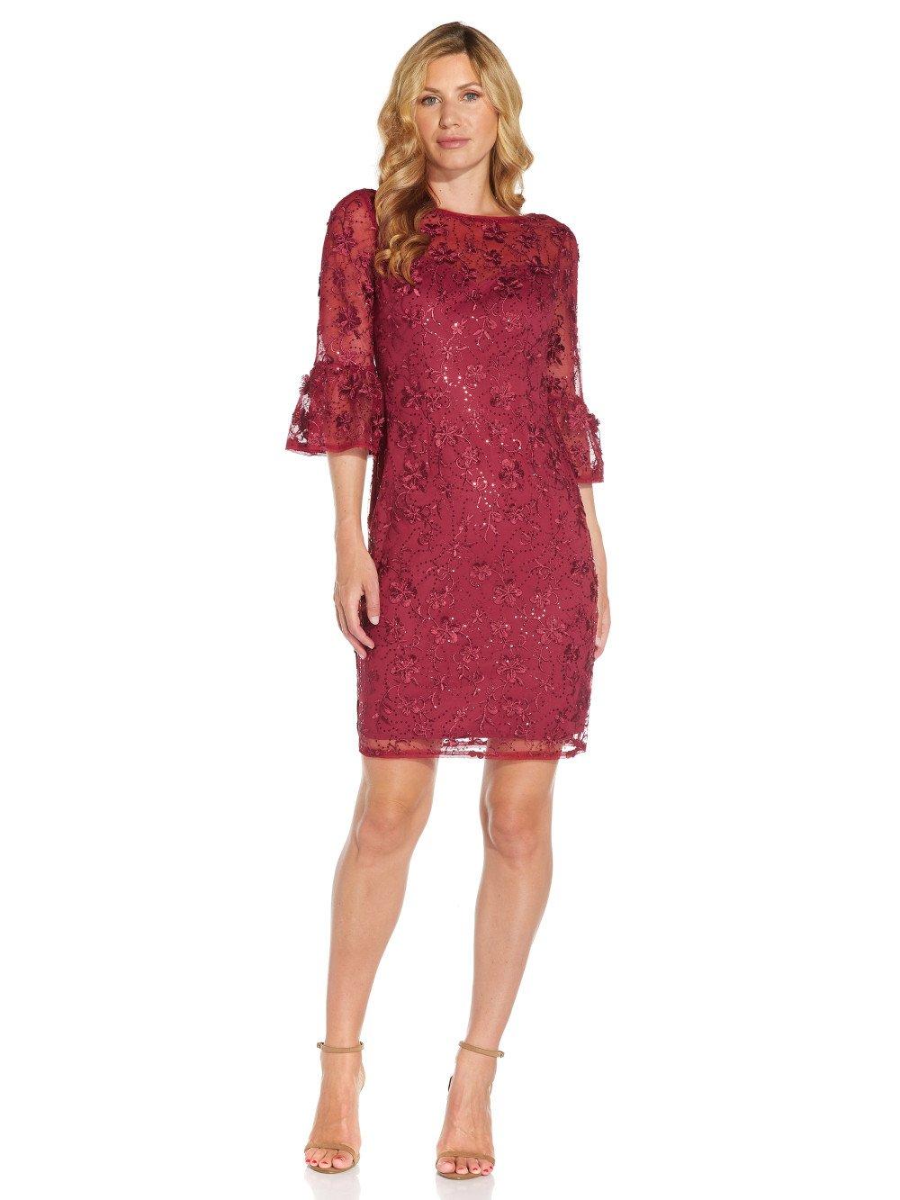 Dresses Sequin Embroidery Sheath Dress Adrianna Papell