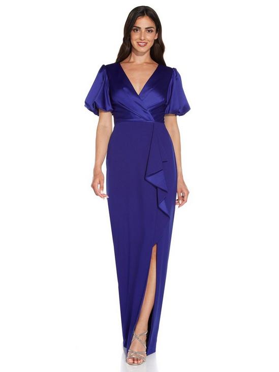 Adrianna Papell Satin Crepe Gown 4