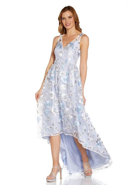 Adrianna Papell Floral Embroidered Gown 1