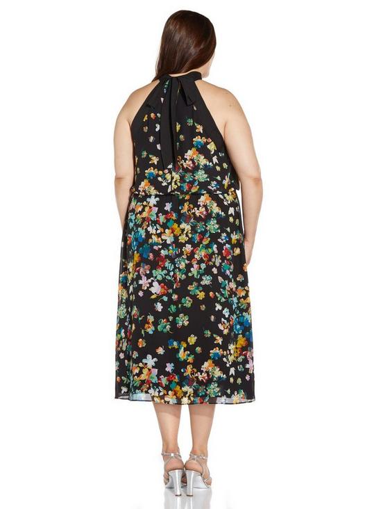 Adrianna Papell Plus Floral Printed Midi Dress 3