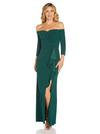 Adrianna Papell Off Shoulder Crepe Gown thumbnail 1