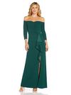 Adrianna Papell Off Shoulder Crepe Gown thumbnail 4