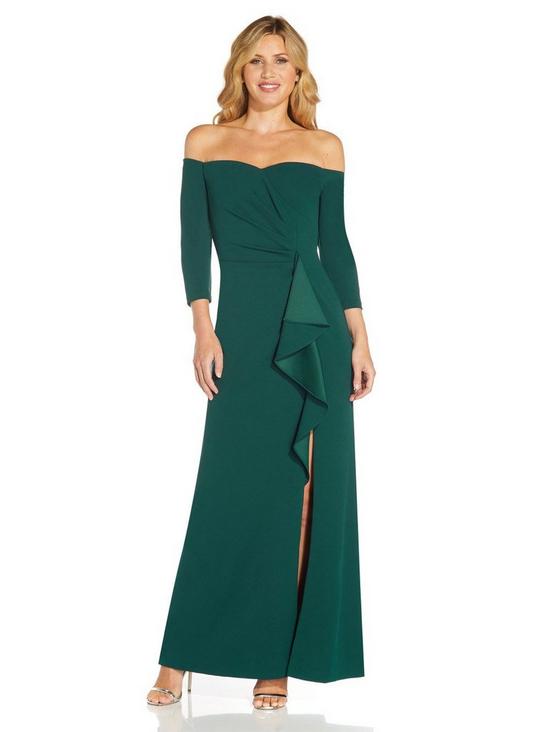 Adrianna Papell Off Shoulder Crepe Gown 4
