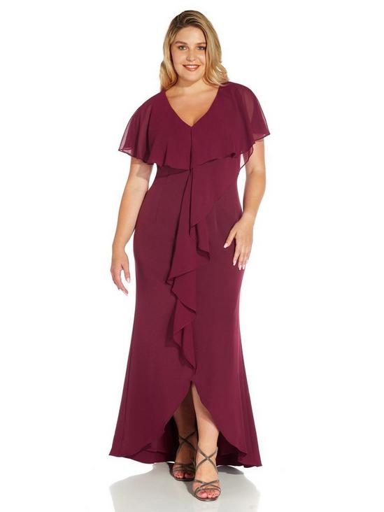 Adrianna Papell Plus Crepe Chiffon Gown 1