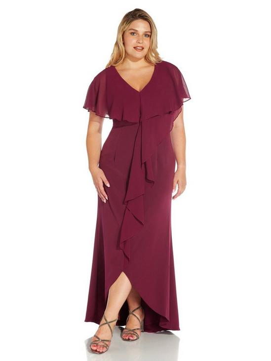 Adrianna Papell Plus Crepe Chiffon Gown 4