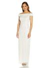 Adrianna Papell Off Shoulder Beaded Gown thumbnail 1