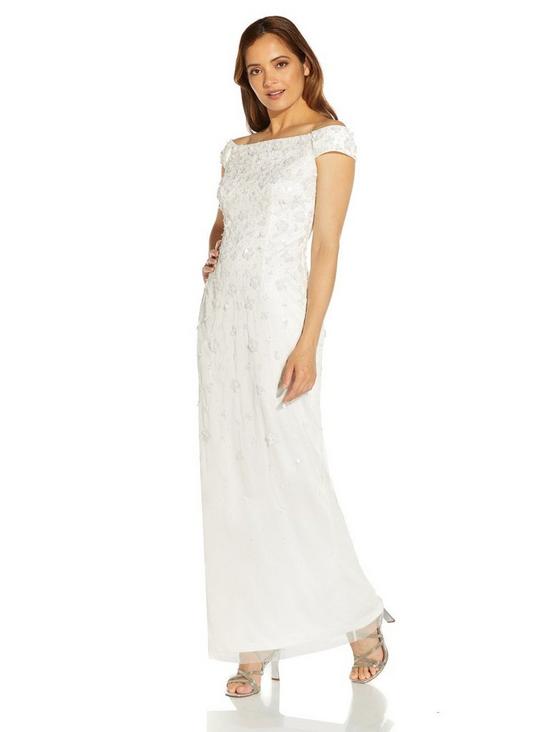 Adrianna Papell Off Shoulder Beaded Gown 4