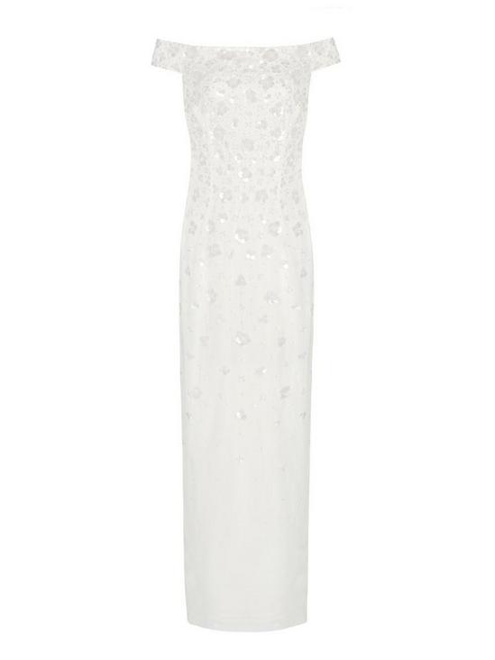 Adrianna Papell Off Shoulder Beaded Gown 5