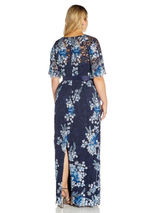 Adrianna Papell Plus Embroidered Lace Gown 3