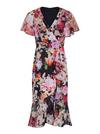 Adrianna Papell Floral Printed Combo Wrap Dress thumbnail 5