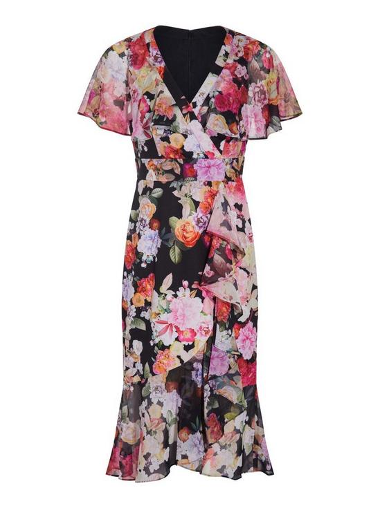 Adrianna Papell Floral Printed Combo Wrap Dress 5