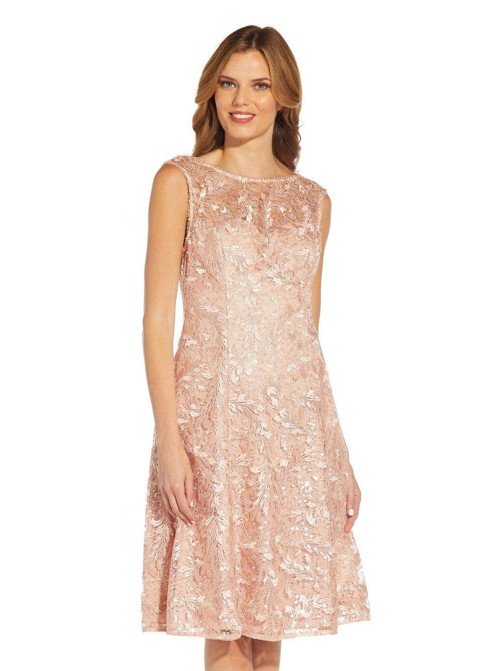 Dresses Embroidered Midi Cocktail Dress Adrianna Papell