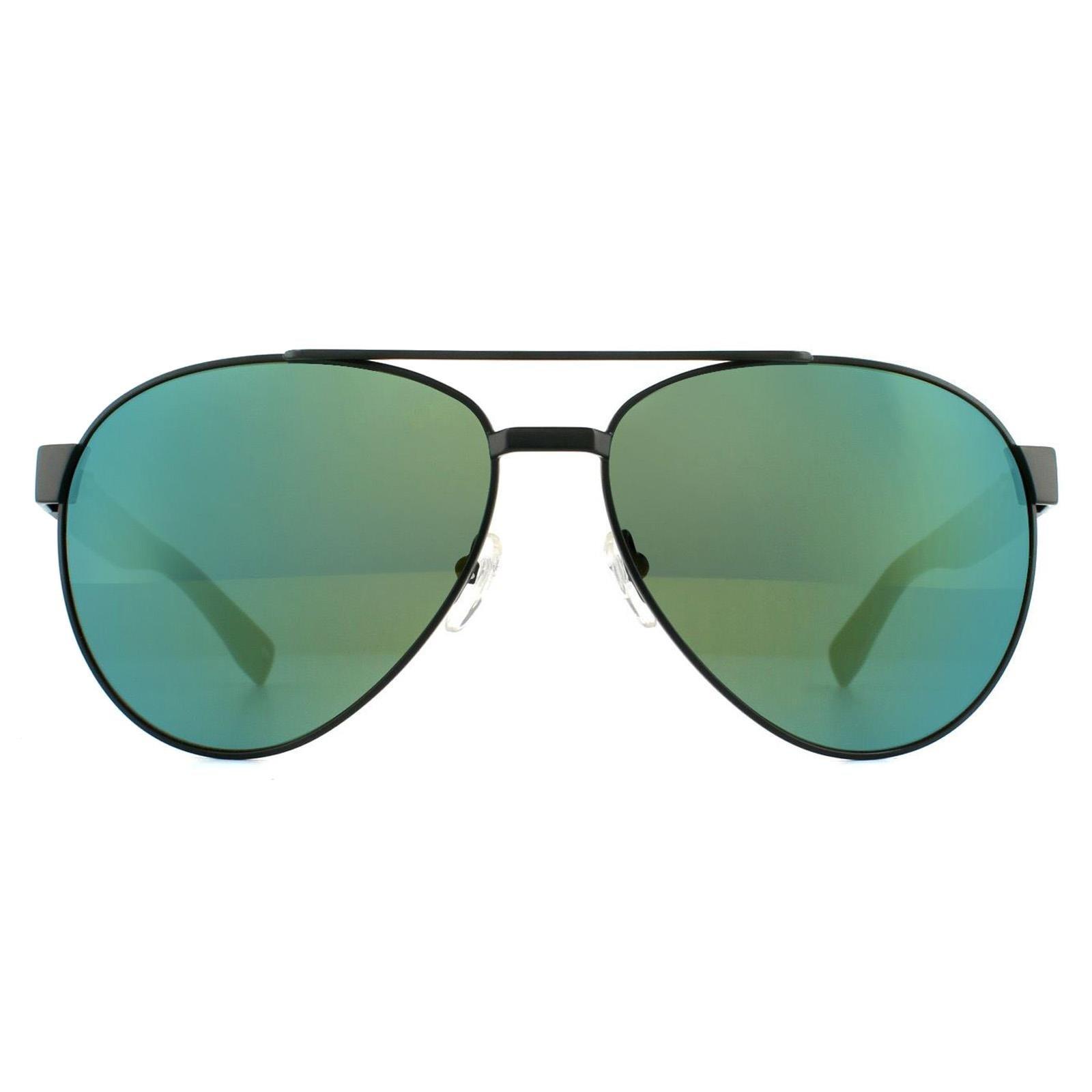 Aviator Matte Green Green Mirror Sunglasses