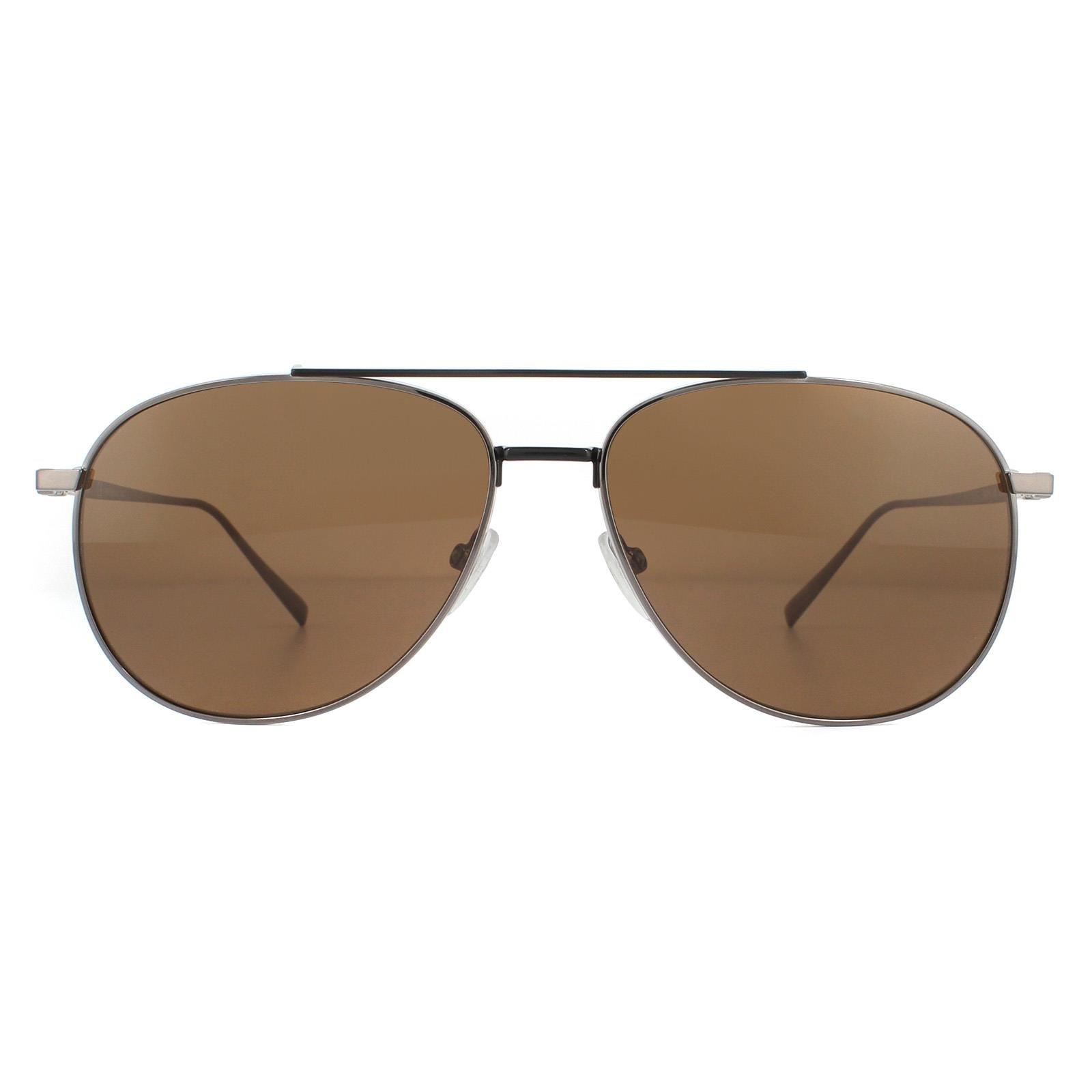 Aviator Grey Brown Sunglasses