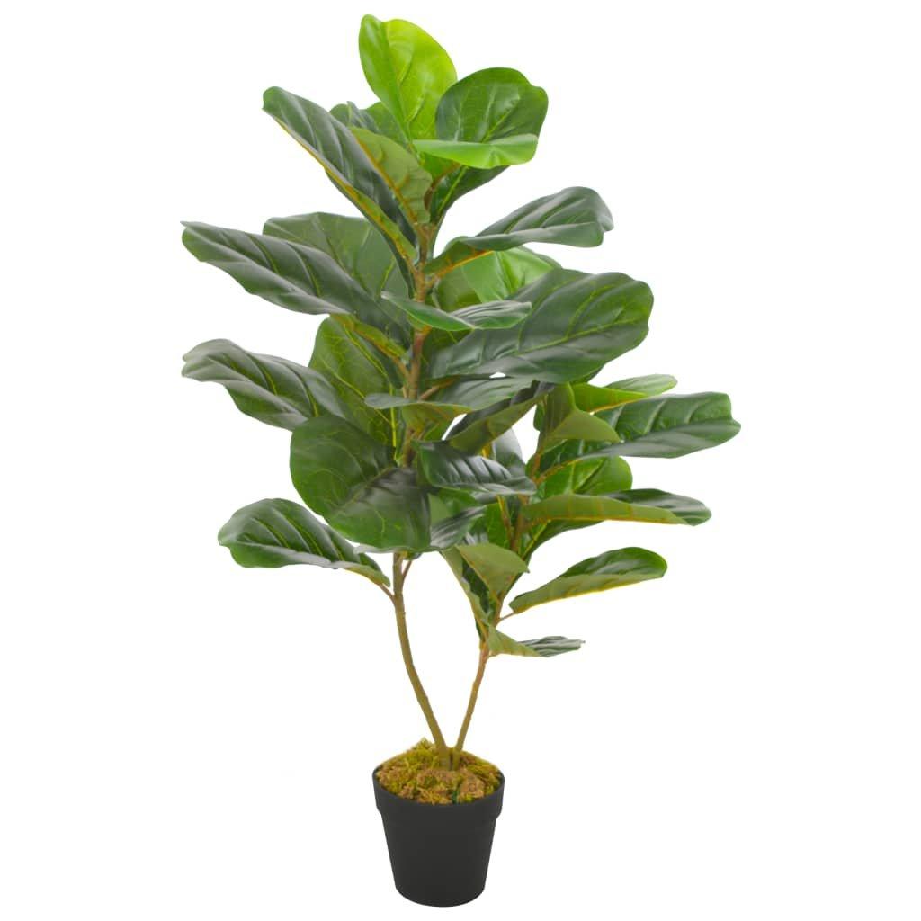 Artificial Plant Fiddle Leaves with Pot Green 90 cm