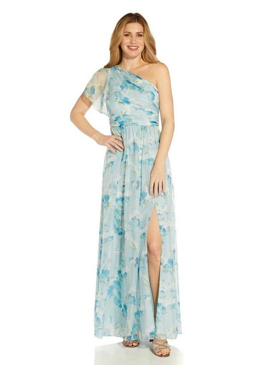 Adrianna Papell One Shoulder Long Dress 1