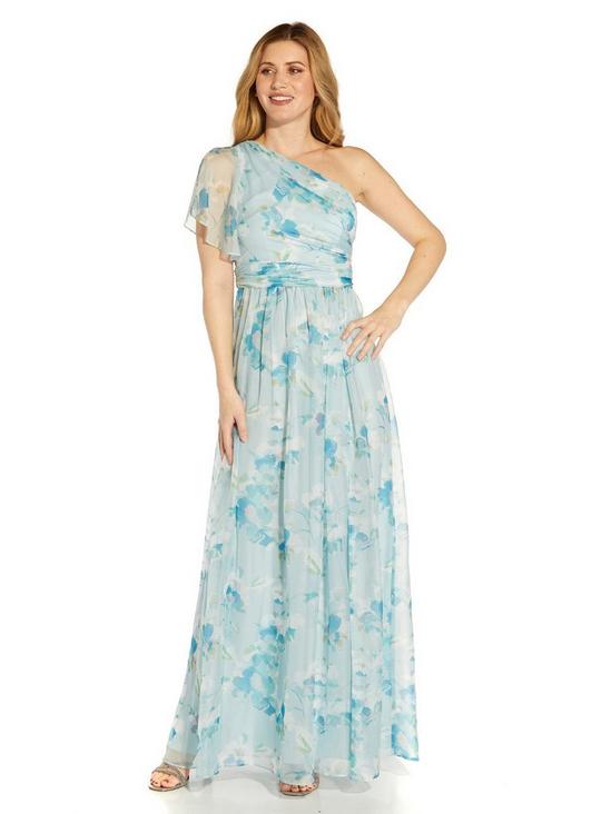 Adrianna Papell One Shoulder Long Dress 4
