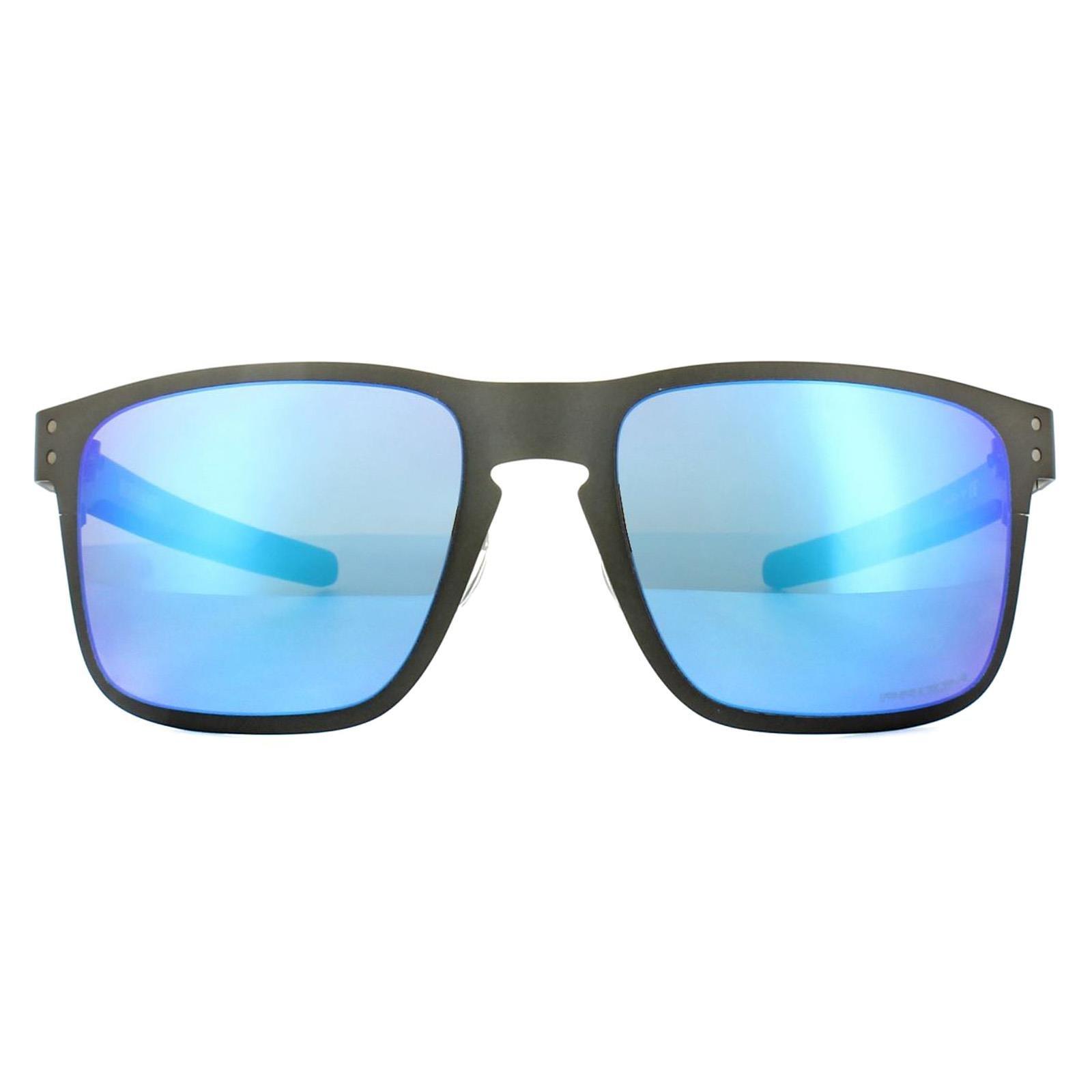 Rectangle Matt Gunmetal Prizm Sapphire Polarized Holbrook Metal Sunglasses