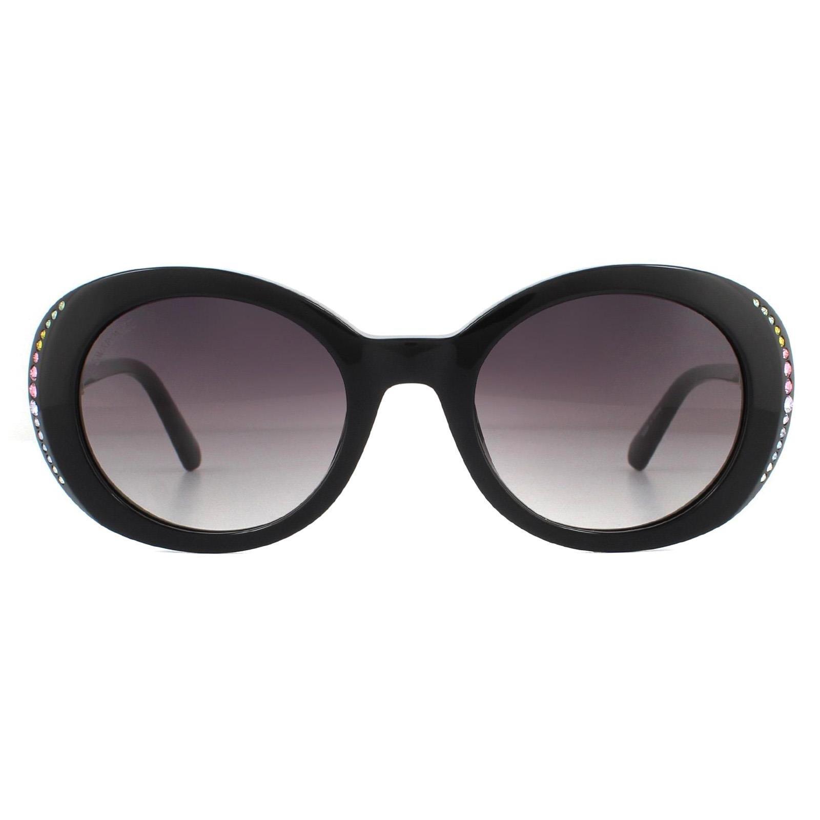 oval black smoke grey gradient sunglasses
