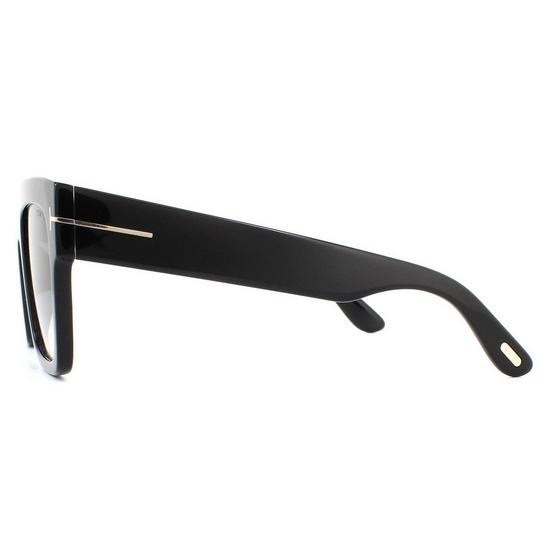 Tom Ford Square Shiny Black Grey Smoke Gradient Sunglasses 3