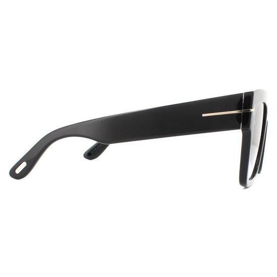 Tom Ford Square Shiny Black Grey Smoke Gradient Sunglasses 4