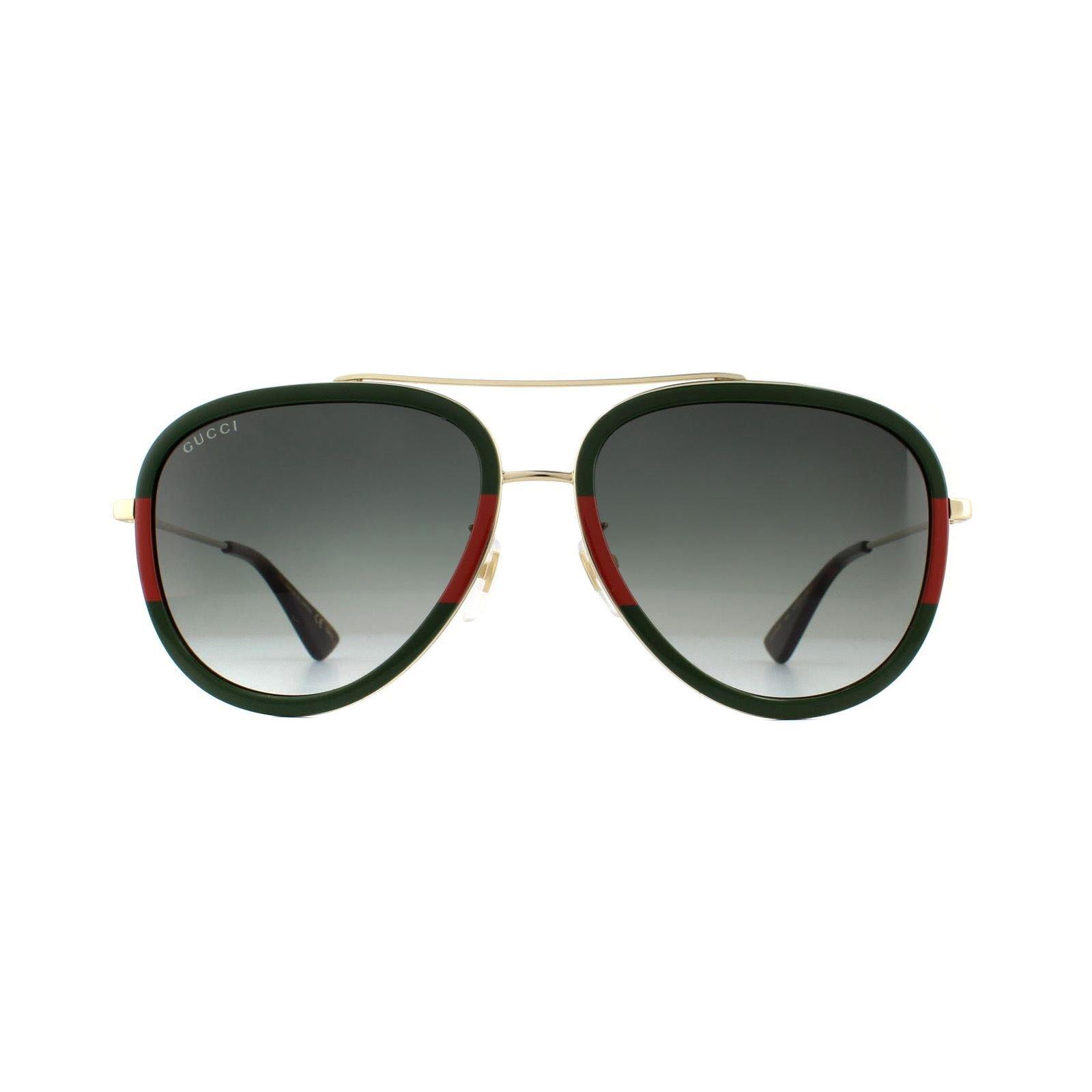 Aviator Gold Green Red Green Gradient Sunglasses