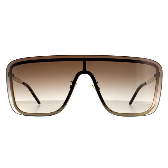 Saint Laurent Shield Gold Brown Gradient SL 364 MASK Sunglasses 1