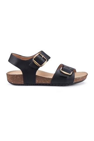Product Wide Fit 'Tourist II' Cork Wedge Sandals Black